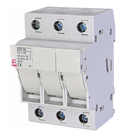 3 Pole, 10 x 38 mm Fuse Size, and 18 to 8 AWG Wire Size Fuse Holder (E2540004)