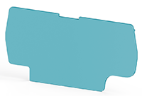 2.00 mm Width, 70.00 mm Height, and 32.50 mm Total Depth Blue End Plate