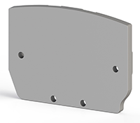 2.00 mm Width, 33.00 mm Height, and 24.10 mm Total Depth Gray End Plate