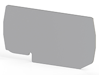 1.00 mm Width, 75.25 mm Height, and 39.60 mm Total Depth Gray End Plate