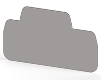 1.00 mm Width, 79.00 mm Height, and 42.60 mm Total Depth Gray End Plate