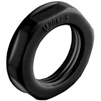 Polyamide (PA) M12x1.5 and 17 Millimeter (mm) Wrench Size Black RAL 9005 Flange Locknut