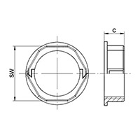 0318.000.032 Polyamide (PA) M32x1.5 and 36 Millimeter (mm) Wrench Size Locknut secondary