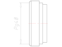 49 Millimeter (mm) Diameter FKM (Fluorocarbon) Without Drilled Hole Sealing Insert