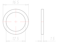 12.5 to 16.5 Millimeter (mm) Diameter Klinger SIL C-4300 Sealing Washer