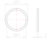 28.5 to 33.5Millimeter (mm) Diameter Klinger SIL C-4300 Sealing Washer