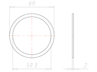 59.3 to 69 Millimeter (mm) Diameter Klinger SIL C-4300 Sealing Washer