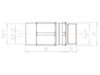 Brass PG11 Thread for ?5.5 to 12.0 Millimeter (mm) Cable Gland Adapter