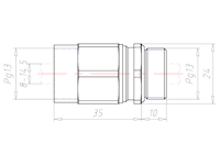 Brass PG13 Thread for ?8.0 to 14.5 Millimeter (mm) Cable Gland Adapter