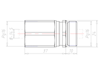 Brass PG16 Thread for ?8.0 to 14.5 Millimeter (mm) Cable Gland Adapter