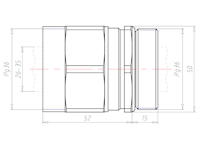 Brass PG36 Thread for ?26.0 to 35.0 Millimeter (mm) Cable Gland Adapter