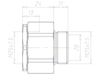 Brass M25x1.5 Universal Swivel Adapter