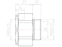 Brass M32x1.5 Universal Swivel Adapter