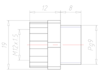 Synthetic PG 9 to M12x1.5 Reduction Adapter