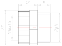 Synthetic PG11 to M16x1.5 Reduction Adapter