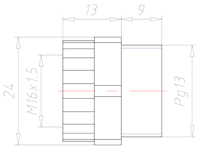 Synthetic PG13 to M16x1.5 Reduction Adapter
