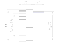 Synthetic PG21 to M25x1.5 Reduction Adapter