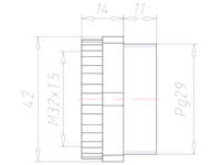 Synthetic PG29 to M32x1.5 Reduction Adapter