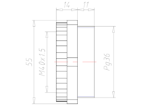 Synthetic PG36 to M40x1.5 Reduction Adapter