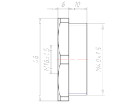 Polyamide (PA) M40x1.5 to M16x1.5 with 46 Millimeter (mm) Wrench Size Lightgrey RAL 7035 Reduction Flange