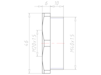Polyamide (PA) M40x1.5 to M20x1.5 with 46 Millimeter (mm) Wrench Size Lightgrey RAL 7035 Reduction Flange