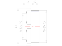 Polyamide (PA) M40x1.5 to M32x1.5 with 46 Millimeter (mm) Wrench Size Lightgrey RAL 7035 Reduction Flange