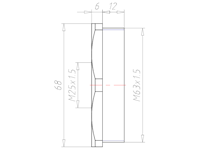 Polyamide (PA) M63x1.5 to M25x1.5 with 68 Millimeter (mm) Wrench Size Lightgrey RAL 7035 Reduction Flange