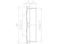 Polyamide (PA) M63x1.5 to M40x1.5 with 68 Millimeter (mm) Wrench Size Lightgrey RAL 7035 Reduction Flange