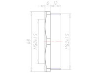 Polyamide (PA) M63x1.5 to M50x1.5 with 68 Millimeter (mm) Wrench Size Lightgrey RAL 7035 Reduction Flange