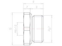 Brass PG 7 to M6x1 Reduction Flange Adapter
