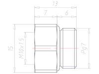 Brass PG 7 to M10x1.5 Reduction Flange Adapter