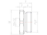 Brass PG 9 to M6x1 Reduction Flange Adapter