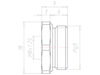 Brass PG 9 to M8x1.25 Reduction Flange Adapter