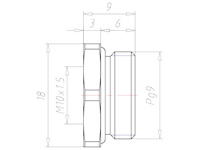 Brass PG 9 to M10 Reduction Flange Adapter