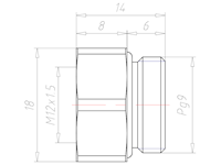 Brass PG 9 to M12x1.5 Reduction Flange Adapter