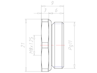 Brass PG11 to M8x1.25 Reduction Flange Adapter