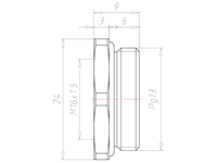 Brass PG13 to M16x1.5 Reduction Flange Adapter