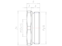 Brass PG16 to M12x1.5 Reduction Flange Adapter