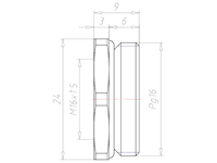 Brass PG16 to M16x1.5 Reduction Flange Adapter