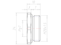 Brass M20x1.5 to PG 7 Reduction Flange Adapter