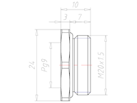 Brass M20x1.5 to PG 9 Reduction Flange Adapter