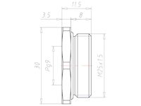 Brass M25x1.5 to PG 9 Reduction Flange Adapter