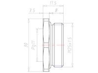 Brass M25x1.5 to PG11 Reduction Flange Adapter