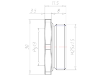 Brass M25x1.5 to PG13 Reduction Flange Adapter