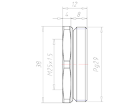 Brass PG29 to M25x1.5 Reduction Flange Adapter