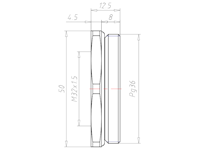 Brass PG36 to M32x1.5 Reduction Flange Adapter