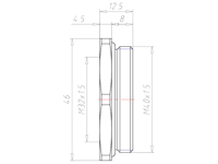 Brass M40x1.5 to M32x1.5 with 46 Millimeter (mm) Wrench Size Reduction Flange