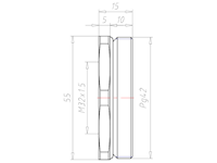 Brass PG42 to M32x1.5 Reduction Flange Adapter