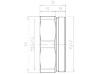Brass PG42 to M50x1.5 Reduction Flange Adapter