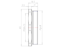 Brass PG48 to M50x1.5 Reduction Flange Adapter